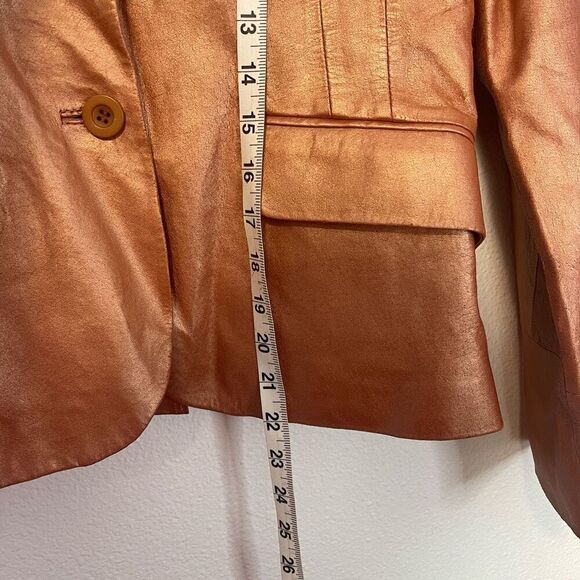 Vintage In Suede Metallic Cooper Leather Jacket Size Medium - Picture 5 of 8